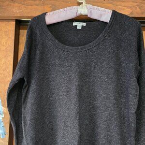 Standard James Perse Scoop  Neck Raglan Long Sleeve Knit tunic size 3 Charcoal